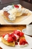 上：クリームワッフル
下：トリプルストロベリーワッフル「Cafe アルル」