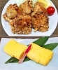 上：からあげ
下：だし巻き卵「居酒屋よっち」