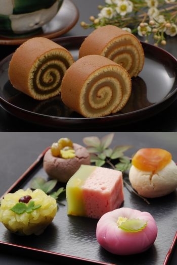 和洋折衷のお菓子、源氏巻
見た目も美しい上生菓子「菓舗 蛭子堂（えびすどう）」