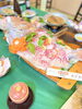 誕生祝い事での舟盛り。大鯛です。「4月の歓送迎会・花見は、あがわで！」