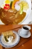 上）気まぐれ牛すじカレー
下）日替わりのシフォンケーキ「ごちそうサンテ」