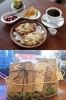 上：ピザのモーニング
下：コーヒー豆やコーヒーBagなども販売「七 Coffee Roaster（ナナコーヒーロースター）」