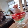 あまおういちごとレアチーズケーキのパフェ