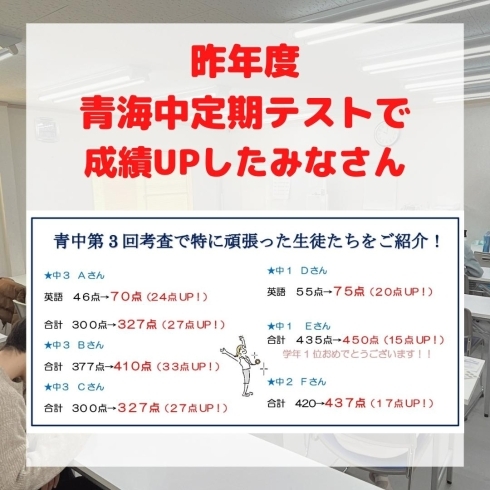 「【青海中】第1回定期テスト点数UP大作戦！！」