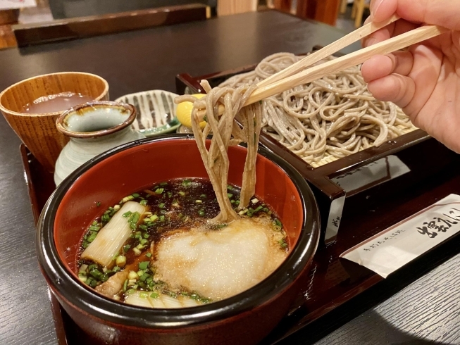 山椒やとろろで味変⭐︎「お好みで長芋を入れて味変♪ 十割そば鴨せいろ」