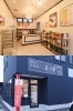 上）白を基調とした店内
下）外観「高級食パン 星乃華」