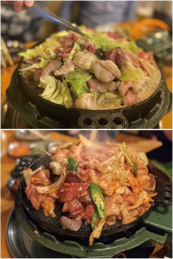 上：塩ダレ焼肉
下：味噌ダレ焼肉「焼肉まさ」