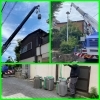 ♪ラクターフレーンにて吊り上げます♪「♪高圧トランス&コンデンサーの撤去工事です♪」