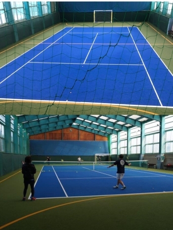 インドアコートは、テニス、フットサルどちらも楽しめます「テックアップクラブ」
