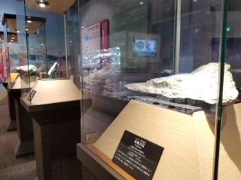 ヒスイだけでなく、糸魚川の名前が付いた石も展示しています。「フォッサマグナミュージアム」