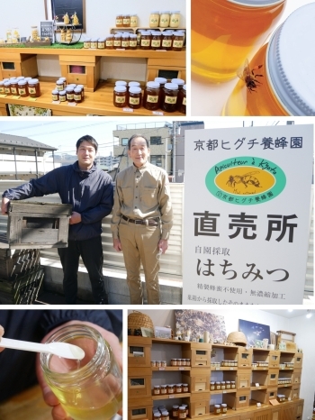 店内では試食もできます。
気になるお味があればお声掛け下さい。「京都ヒグチ養蜂園」