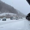 「道の駅木曽福島も雪化粧⁈」