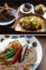 上：季節の野菜いっぱい！　鶯ランチ
下：はちみつが香るカレー「生はちみつ専門店 cafe蜂の雫」
