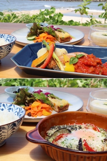 ランチのお肉（上）・お魚（下）メニュー「薬膳カフェ Artemisia From ゆうずキッチン（アルテミシア フロム ゆうずキッチン）」