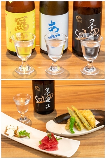 （上）日本酒3種飲み比べセット
（下）一人飲みに晩酌セット「KEYUCA Deli」