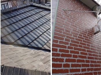 屋根などの高所でも丁寧かつ安全に施工します「ラビット塗装」
