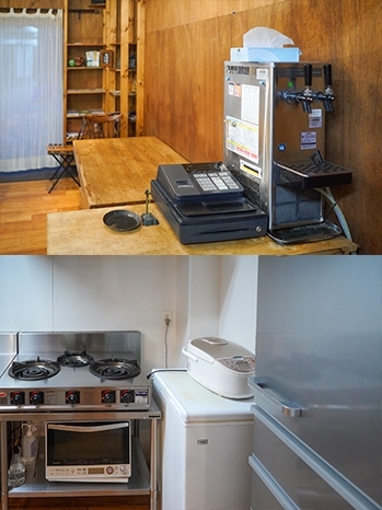 調理設備やスペースも充実しています！
会計用レジスターあり
「キッチン付レンタルスペース まる空間」