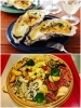 牡蠣のグラタン（上）と、お持ち帰り用のオードブル「明石の魚と地元野菜と黒毛和牛 BAR OTTO」