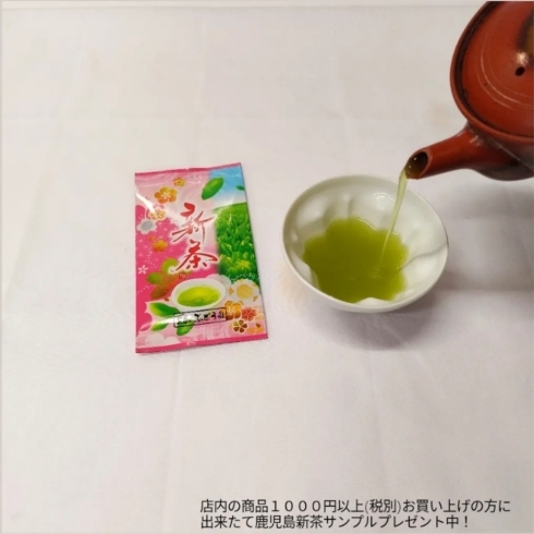 出来たて新茶サンプルプレゼント中「旬の香りをお届け！美味しい『鹿児島新茶』ができました！」