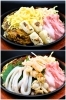 上：スペシャル（もち、チーズ等）
下：海鮮焼き「お好み焼き鉄板焼きバンビ」