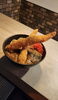 カレー牛丼にエビフライトッピング✨「カツカレー好評中～✨」
