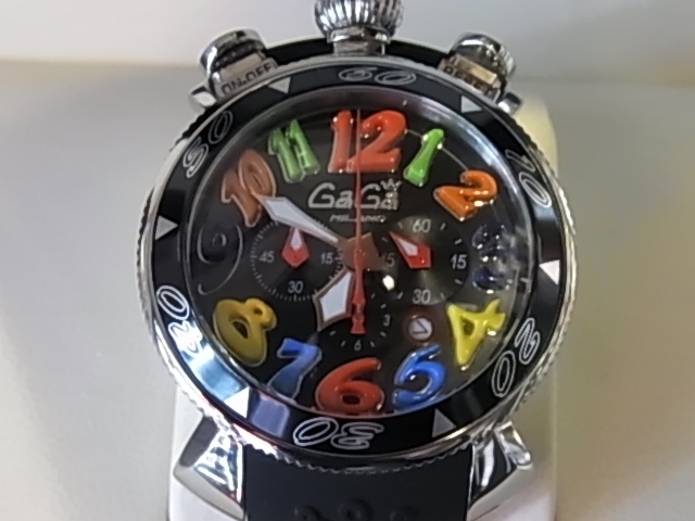 「ガガミラノ 6050.2 マニュアーレ48 クロノグラフ クオーツ 腕時計 高価買取」