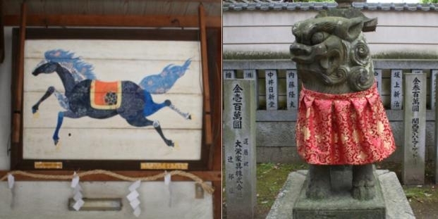 その他、コース内のさまざまなお話も。
猪名野神社のイマ風の絵画のことや、狛犬さんの前掛けを誰が作ったのか（なんとこのイベントのスタッフの手作り！）とか･･･