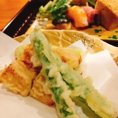 【31日目】アスパラと煮穴子天ぷら膳