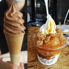 以前食べたチョコソフトクリームとパフェ♡「☆幸せの生ソフト プチラパンの招きとまチョップ☆」