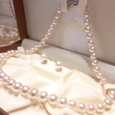 ピカピカの真珠　永く愛用出来るプレゼントです「ご注文頂いてた品が続々仕上がって参りました」