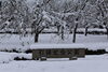 引揚げ記念公園入口「白銀の世界が広がる」