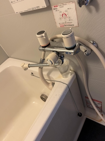 浴室水栓取替前「京都市南区で浴室の水栓取工事致しました！」