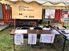 瓦奉納の受付所「生島足島神社の歌舞伎舞台修復・瓦奉納のご案内」