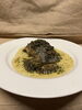 エイのムニエル　焦がしバターソース「黒板」