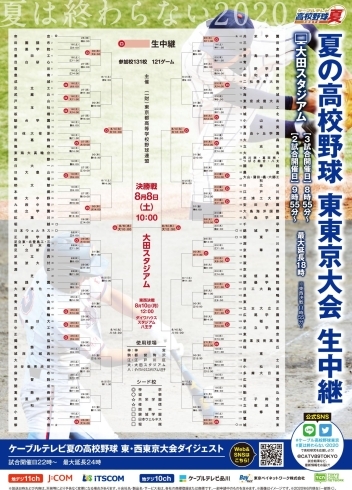 「夏の高校野球東・西東京大会をJ:COM 江戸川で生中継！」