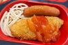 白身魚のフライトマトソース＆ボイルウインナー「４月２４日のお弁当🍱」