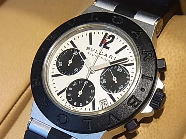 「ブルガリ アルミニウム クロノグラフ AT 自動巻 AC38TA メンズ腕時計 高価買取致」