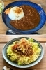 上　たねふねカレー
下　タコライス「スペース09たまにたねふね」