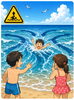海には「離岸流」というお気に向かって流れる場所があります。決められた場所で海水浴を楽しみましょう。「夏休みを安全に楽しむために！  ～海と川、それぞれに潜む危険を知っておきましょう～」