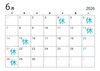 ６月カレンダー🗓️「なんとなく不調を感じる季節に…」