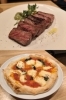 当店自慢の「炭火焼き赤城牛イチボ」と店内仕込みピザ「炭焼きイタリアン酒場toto」