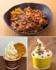 上：スパイシーカレー
下：みたらしソフト　野沢菜わさびソフト「らぁめんカフェ風楽っと」