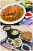 日替わり定食（上：カツカレー他、下：いわしフライ他）「清蓮亭」