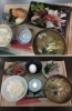 ランチの刺身定食（上）
朝定食（下）「カネマル水産おさかな食堂」