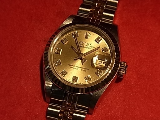 「ロレックス 69173G デイトジャスト K18/SS コンビ レディース腕時計 高価買取」