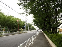 右側が宮崎中学校で、
その奥が川崎市青少年の家。
左側が虎の門病院分院。