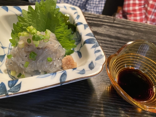 静岡県産生シラス、醤油でもポン酢でも！「日本酒と共に…焼肉屋さんの魚介類。。」