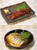 上：馬刺し
下：ごまさば「博多もつ鍋専門店 しっとっと。奥州水沢店」