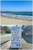 上：神崎海水浴場
下：看板「マリンビレッジ 風月」