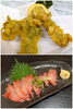 上：へしこの天ぷら
下：マグロ生ハム「居酒屋石」